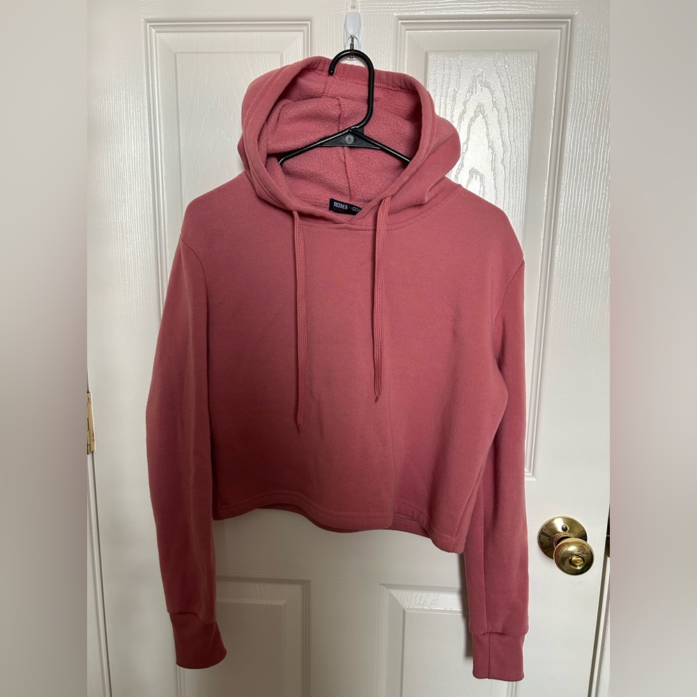 Dusty Pink Cropped Hoodie